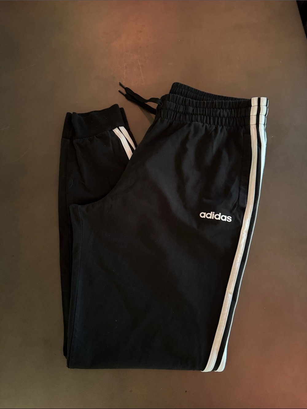 adidas Black Joggers with White Triple Stripes
